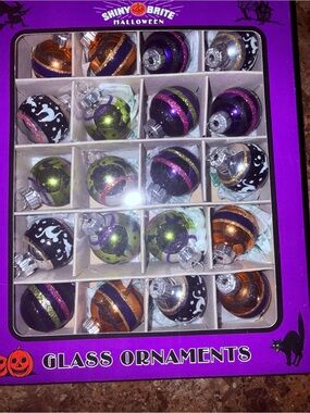 Shiny Brite Halloween Glass Ornaments